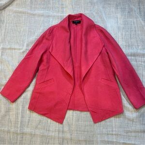 Talbots Petites Open Front Sweater Cardigan Wool Pink Size S Long Sleeve Pockets